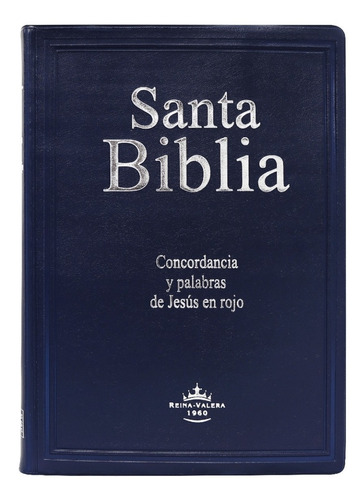 Biblia Reina-valera 1960 Letra Gigante Vinil Azul Marino