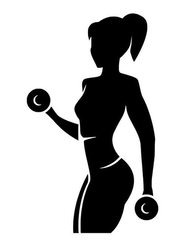 Sticker Gimnasio Mujer Fitness Club Vinil Estampado 