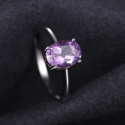 Anillo Para Mujer Amatista Natural Fabricado En Plata 925