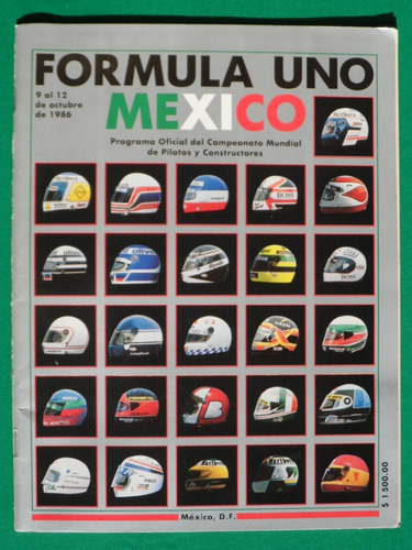 1986 Programa Oficial Gran Premio De Mexico De Formula Uno