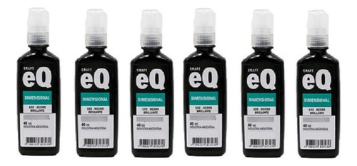 Dimensional Eq Negro Brillante 40 Cc Caja X 6 Unidades