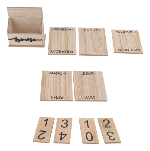 Manual De Calendário De Mesa Com Data Perpétua De Madeira, V