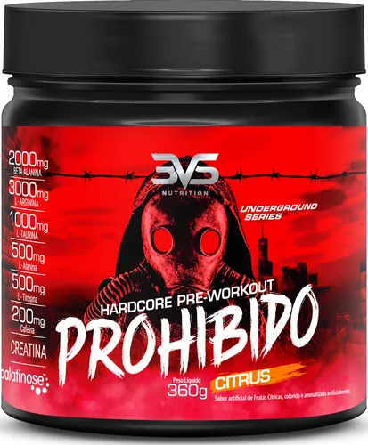 Loja Produto Pré-Treino 1 PROHIBIDO PRÉ TREINO 360g - Sabor: Citrus - A Combinação Perfeita...