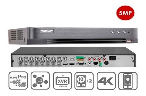 Imagen 3 de 8 de Dvr 8 Megapixel De 16 Canales 4k+16ch Ip, Acusense Hikvision