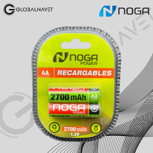 2 Pilas Recargables Aa Noga 2700mah Distribuidora