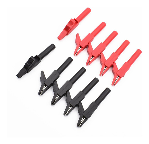 10pcs Rojo Negro Aislante Seguridad Multimetro Pinza Banana