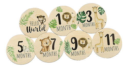 Tarjeta Mensual De Madera X Wooden Baby, Cartel De Anuncio D