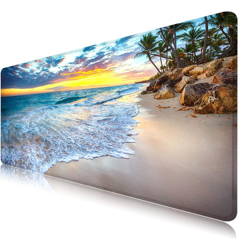 Alfombrilla De Mouse Grande Con Teclado Extendido Beach O...