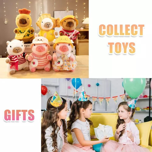 Nuevo Lindo Peluche De Carpincho Con 9 Piezas De Ropa Y