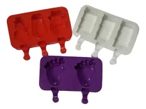 Comprar Moldes Silicona X 3 Blanco Rojo Morado Para Paletas Tortas