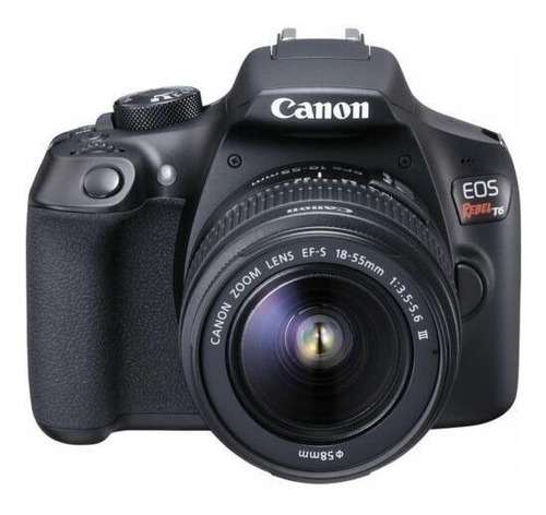  Canon EOS Rebel T6 Premium Kit DSLR cor  preto