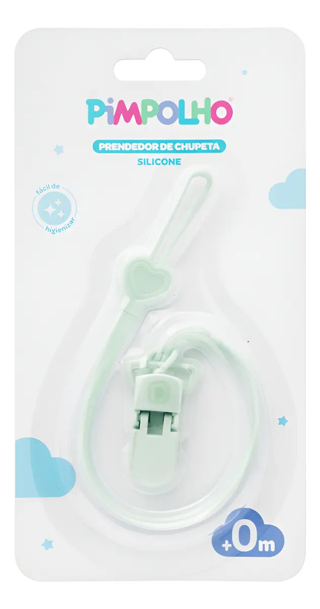 Prendedor Para Chupeta Silicone Pimpolho Cor Verde