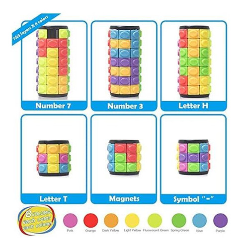 Magic 3d Puzzle Cube Rainbow Fidget Juguetes Cilíndrico 7