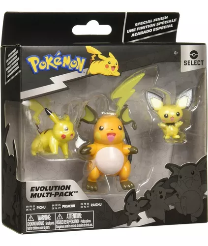 Pokemon Evolution Multi-Pack: PICHU, PIKACHU & RAICHU *Special Finish*  Figures!