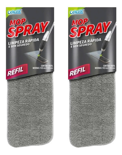 2 Unid. Refil Rodo Mop Spray Almofada Microfibra Esfregão