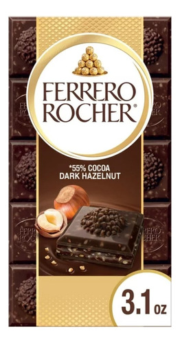 Barra De Chocolate Ferrero Rocher 55% Dark Hazelnut 90g
