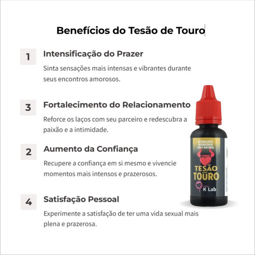 Estimulante Energético Afrodisíaco Sexual Homem Mulher Tesão De Touro 20ml K-lab