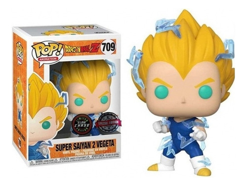 Funko Pop! Dbz - Vegeta Ss2 #709 Chase Glow Caja Dañada