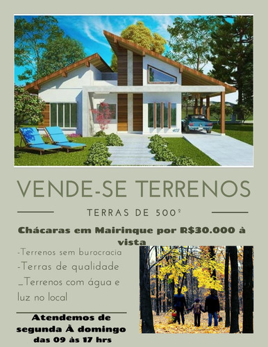 Vende-se Chácaras Em Mairinque Com Area De 500²