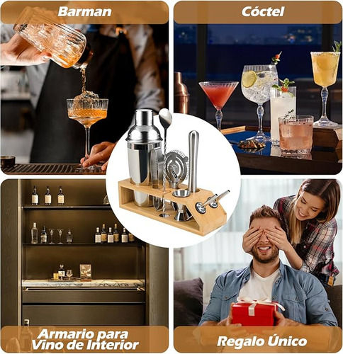 Kit De Coctelera Lubardy, Juego De Barra De 10 Piezas