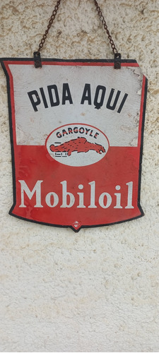 Antigua Chapa Esmaltada Mobiloil