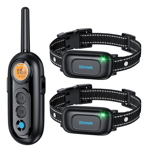 Collares De Entrenamiento Isintek Para 2 Perros Con Control 