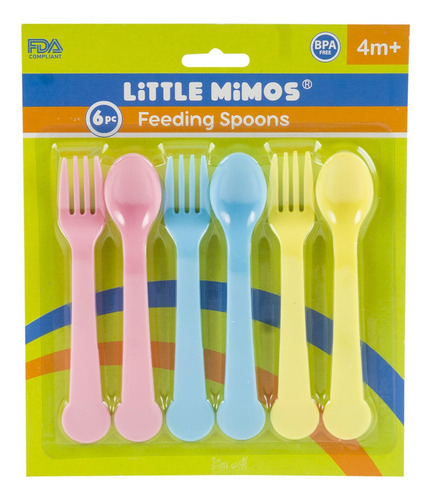 Kit Cubiertos Para Bebé 3 Cucharas Y 3 Tenedores De Plástico