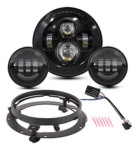 Daymaker 7 Kit Bulbo Pulgadas Redondo Led Del Faro Con 45