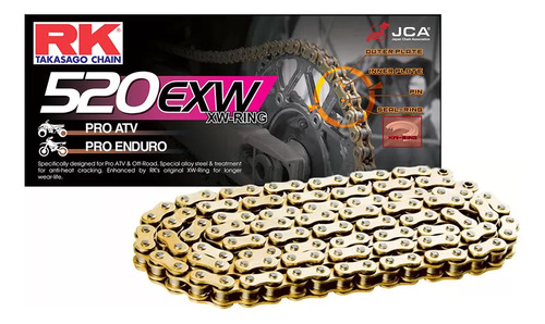 Cadena Dorada Rk Exw Xw Ring Atv Enduro Made In Japan