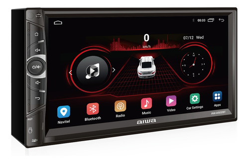 Radio Auto 2 Din Android Touch Hd De 7'' Aiwa Aw-a502bt Color Negro