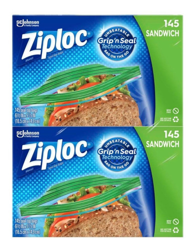 Bolsas Ziploc® P/ Sandwich Reutilizables Grip´n Seal 290 Pzs