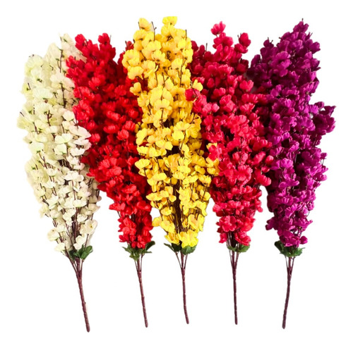 20pz Rama De Cerezo Durazno Flor 30 Varas Artificial 95cm Crema