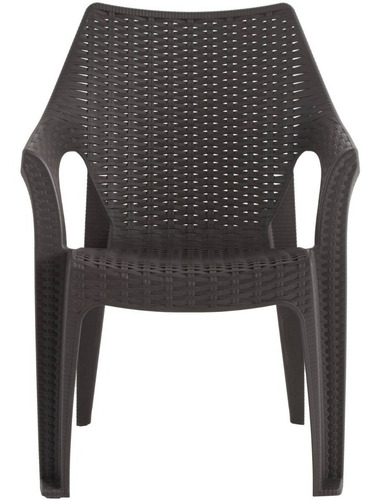 Set 4 Sillas Comedor/terraza/camping Rattan Con Apoyabrazos