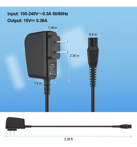Adaptador De Ca De 15 V Para Afeitadora Philips Norelco Hq85