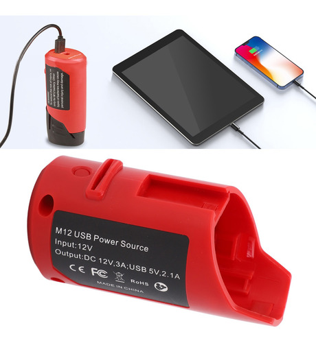 Cargador De Batería Con Fuente De Alimentación Usb M12, Rend