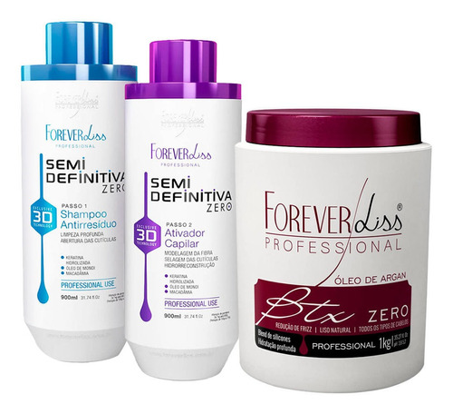 Forever Liss Semi Definitiva 3d Sem Formol + Btx Argan 1kg