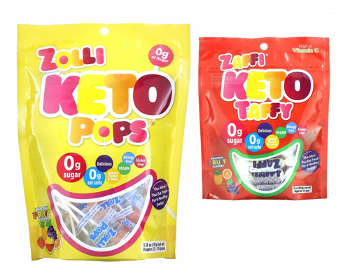 Zollipops Paletas Y Zaffi Tafi Caramelo Cetogenico Keto, 85g