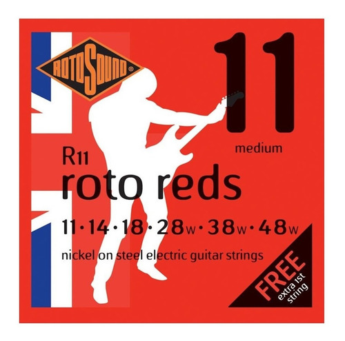 Imagen 1 de 1 de Rotosound R11 Roto Reds Encordado .011 Para Eléctrica