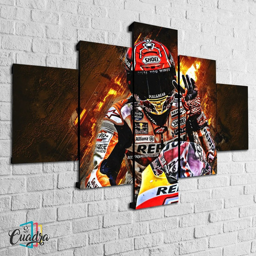 Cuadro Mark Marquez Moto Decorativo Moderno Poliliptico 