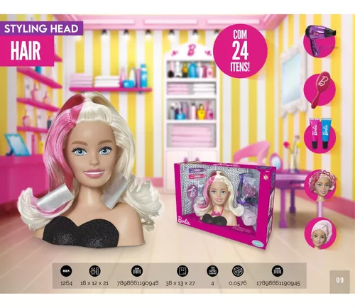 Barbie Penteados Styling Head Hair Boneca C/ Acessórios