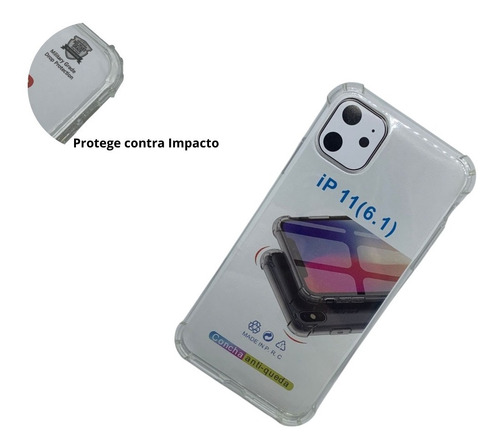 Imagem 3 de 4 de Capa Capinha Silicone Compatível iPhone 11 Antiimpacto