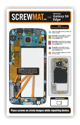 Screwmat Para Samsung Galaxy S6 edge Pegamento Tarjeta