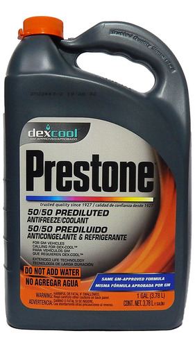 Prestone 50/50 Anticongelante Y Refrigerante 1 Gal 3,78l