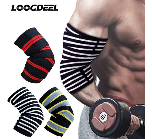 Par Coderas Venda Elástica Ajustable Codo Gym Crossfit Pesas