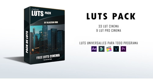 Imagen 1 de 1 de Luts Pack Cinema Adobe Premiere, After, Etc