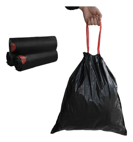 Begale Bolsas De Basura Con Cordon De 5 Galones, Color Negro