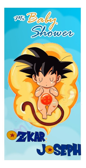 Lona Personalizada Goku Dragon Ball Baby Shower Niño 1mx50cm | Meses sin  intereses