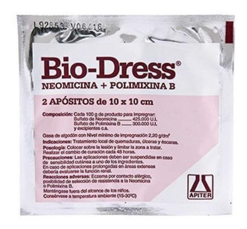 Imagen 1 de 2 de Bio Dress 2 Apositos 10cm X 10cm