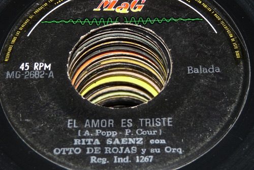 Jch- Rita Saenz El Amor Es Triste / Honey 45 Rpm Nueva Ola