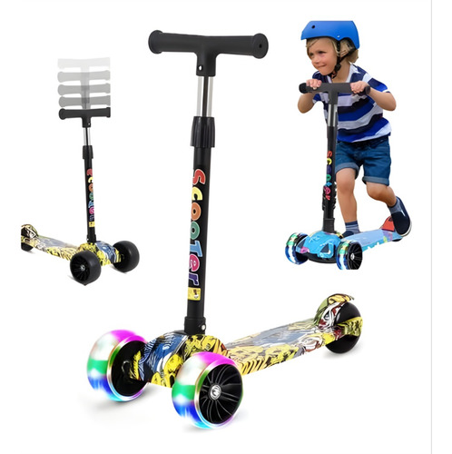 Scooter Patín Del Desmontable Luces Led Para Niña Niño